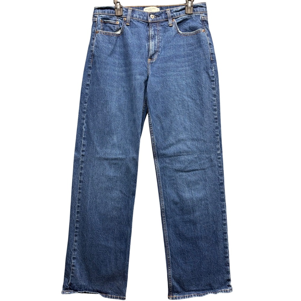 Abercrombie & Fitch The Baggy Low Rise Jeans Womens 29 Long Blue Medium Wash